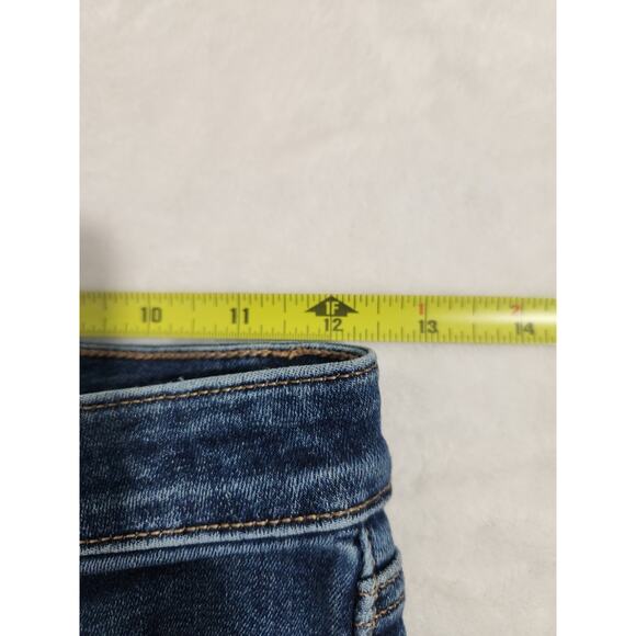 American Eagle Flare Jeans Womens 2P 2 Petite Short Blue Stretch Super Hi-Rise - Picture 9 of 13